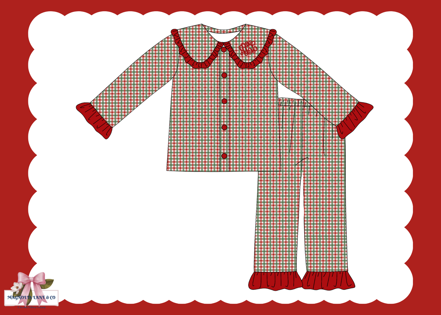 PO27: Girl's Classic Christmas PJs Pants Set (ETA: November)