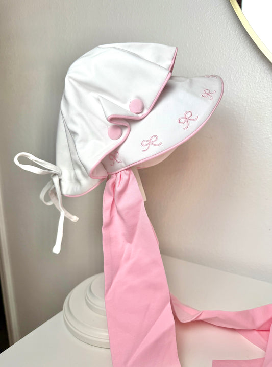 White Bonnet W/ Bows