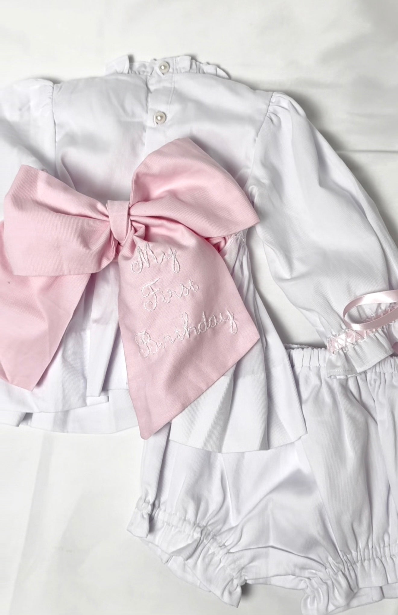 RTS EXTRAS: Heirloom Birthday Pearls Short Sleeve White Bubble