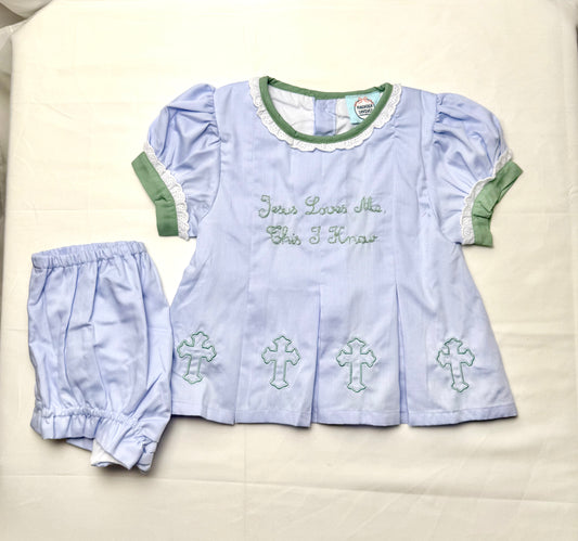 Girl's Jesus Loves Me Bloomer Set