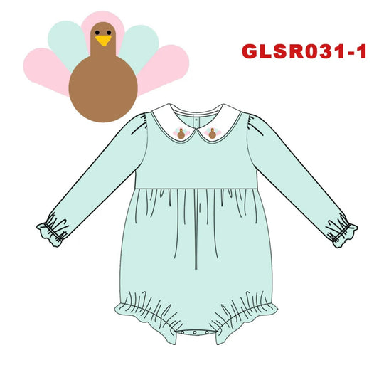 Mint Green Turkeys - GIRL'S BUBBLE