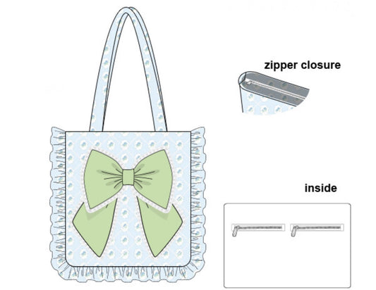 PO18: The Sunday Tote: Blue & Green Hydrangeas