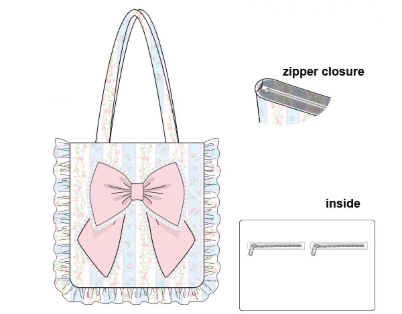 PO18: The Sunday Tote: Striped Floral