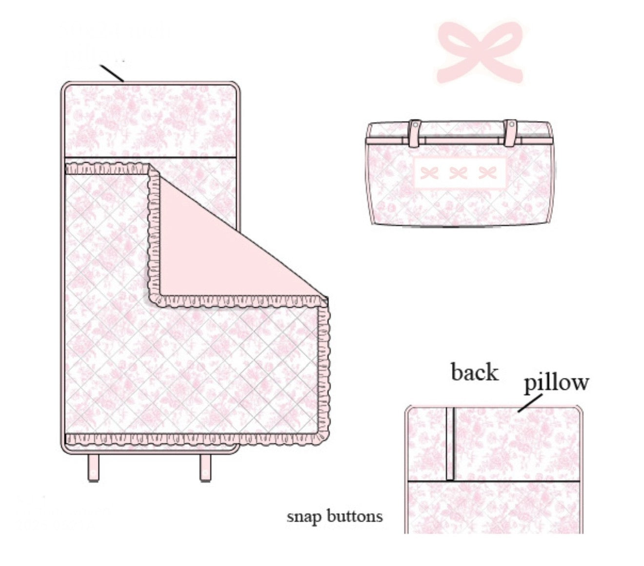 PO18: Pink Toile Nap Mat