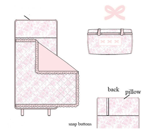PO18: Pink Toile Nap Mat