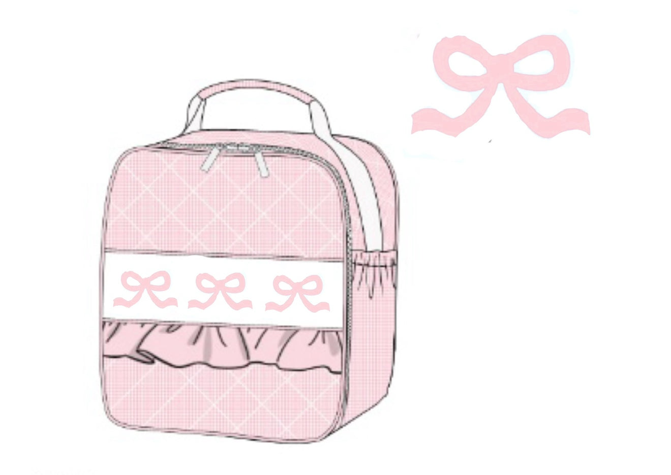 PO18: Pink Gingham Lunch Box