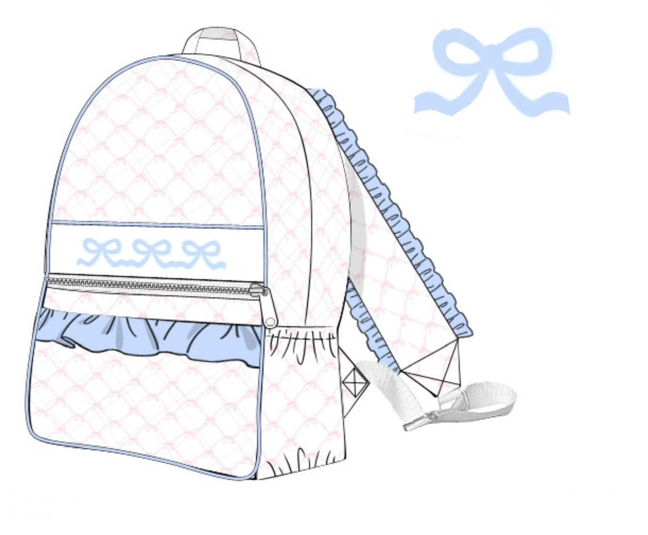 PO18: Pink Bow Trellis Backpack