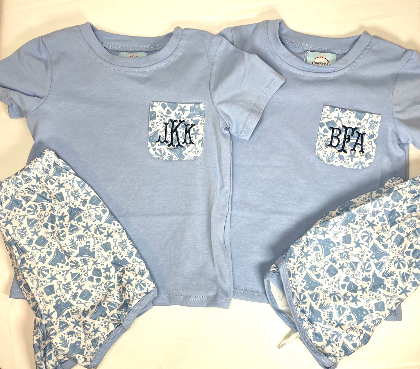 Boy's Blue Beach Toile DIAPER SET