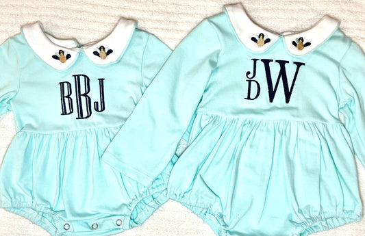 Mint Green Bubble - Navy Turkeys