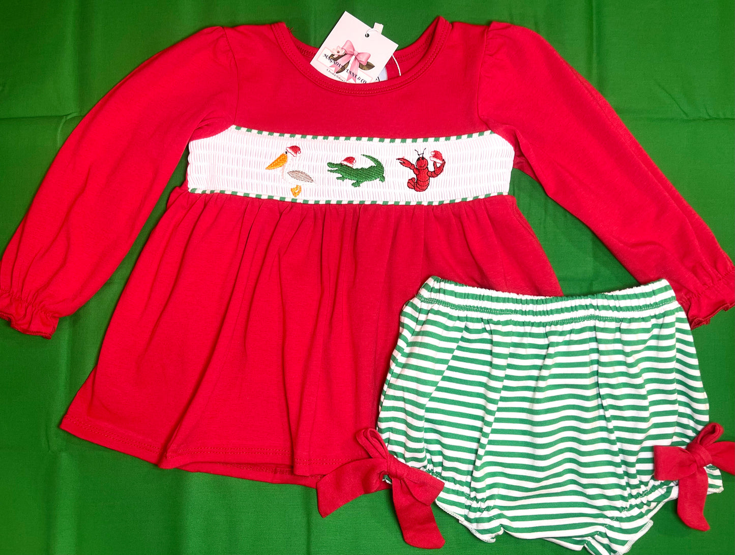 Cajun Christmas Girl's Bloomer Set