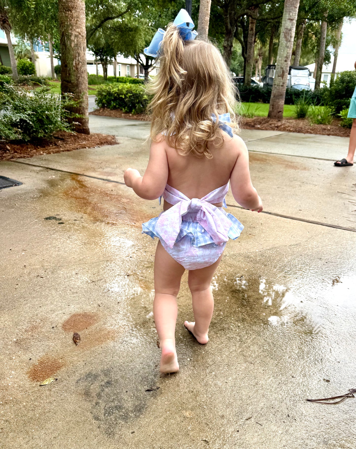 Girl's Pink Toile 2 PC Swim - "BEACH BABE"