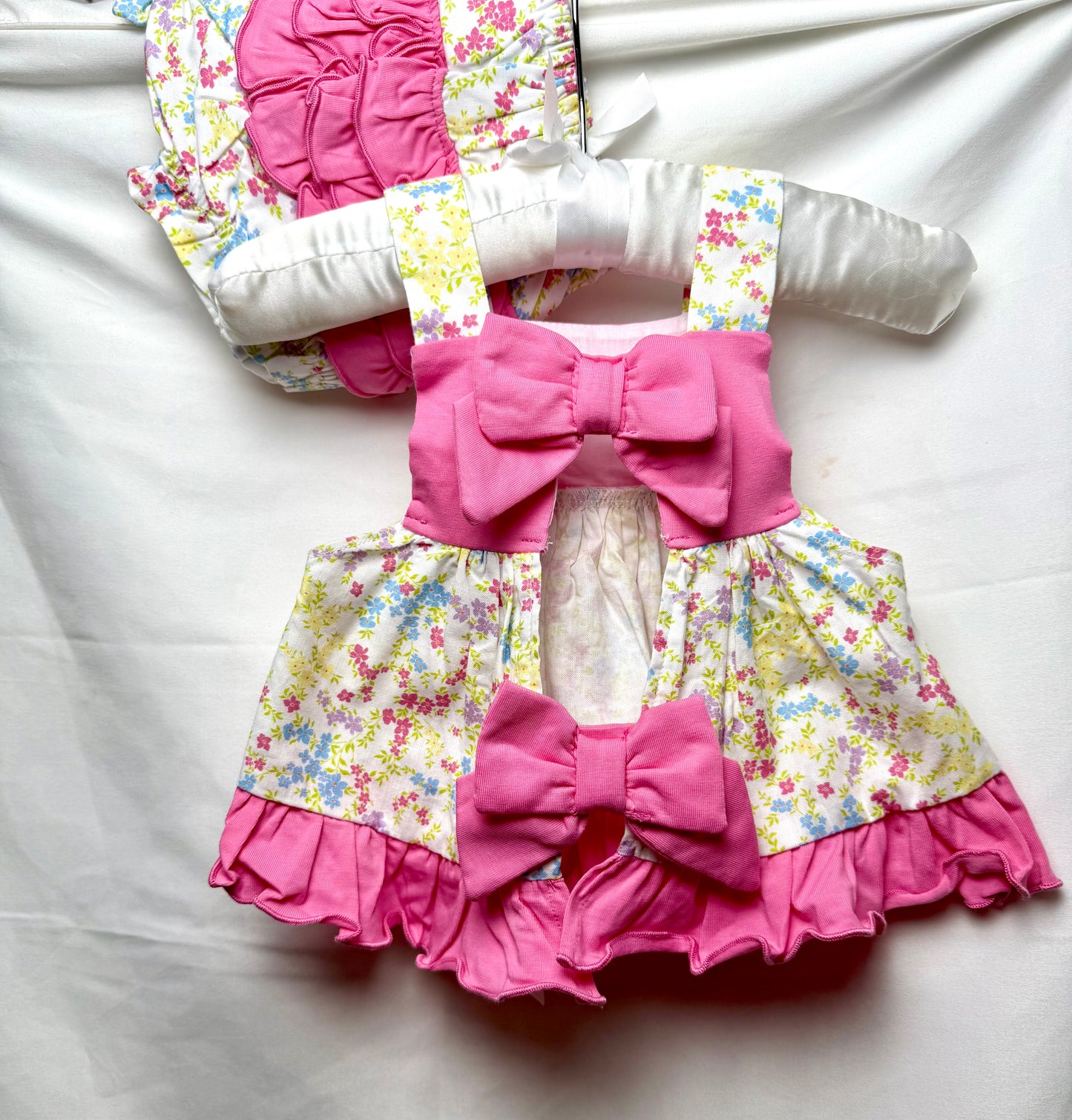 Girl's Floral French Knot Bows: Bloomer Set