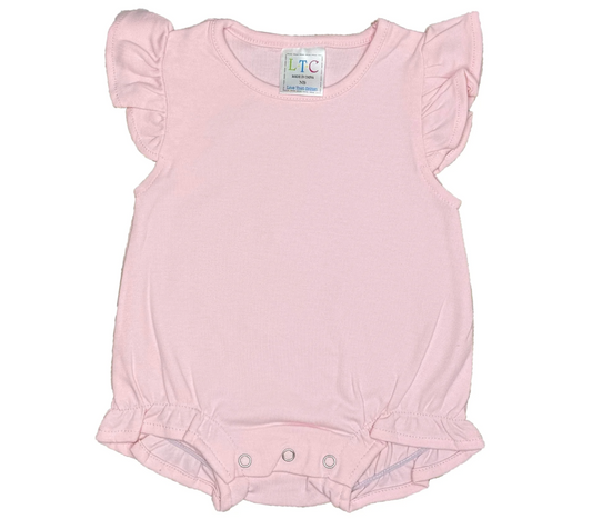 Girl's Flutter Sleeve Knit Bubble- PINK