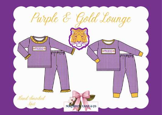 PREORDER (ETA FEB): Boy's Purple & Gold Lounge Set