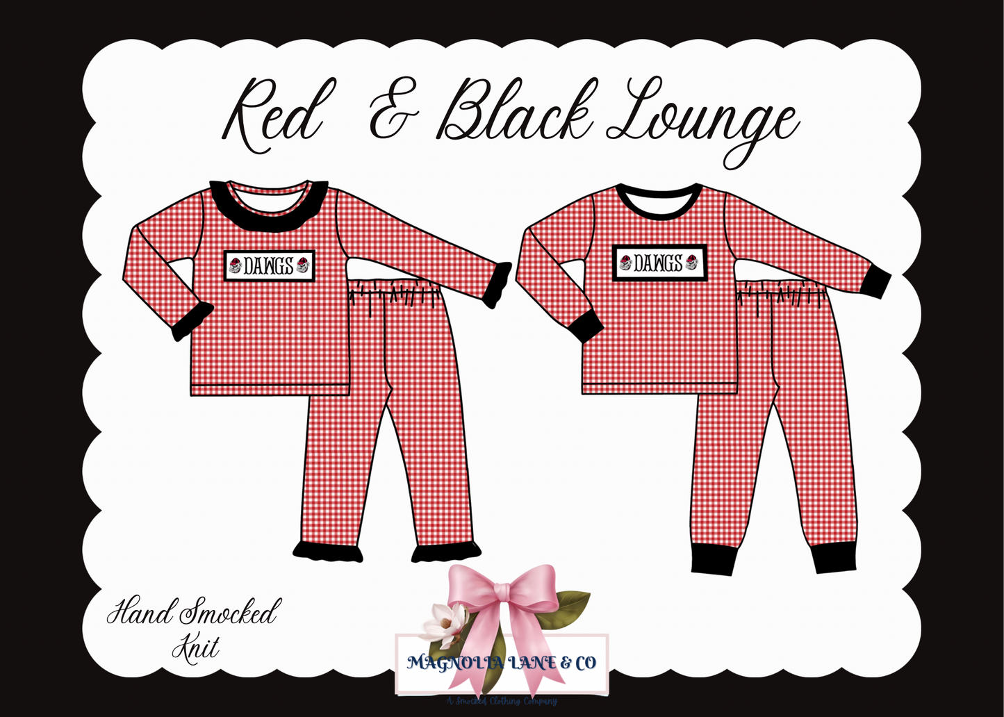 PREORDER (ETA FEB): Girl's Red & Black Lounge Set