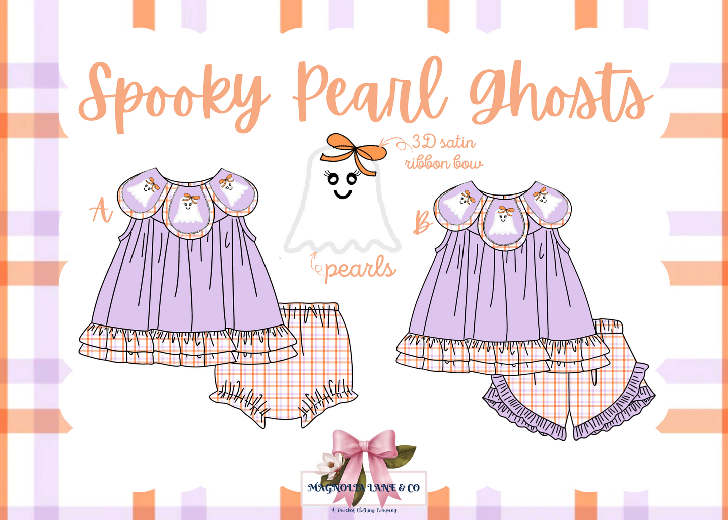 Girl's Spooky Pearl Ghosts BLOOMER SET