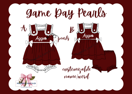 PO8: Maroon/White Game Day Pearls